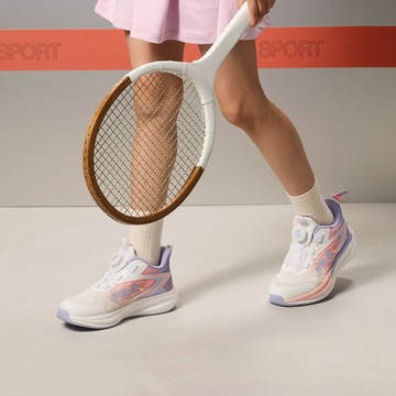 FILA KIDS 大童足弓支撐旋鈕運動鞋-粉紫 3-J819Z-195