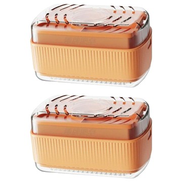 葉子小舖 肥皂起泡盒洗衣刷  粉橘  2個