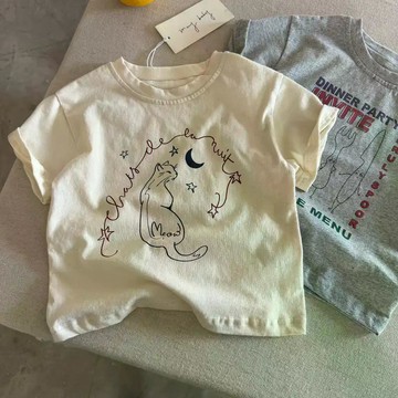 人氣超高！純棉兒童短袖t恤夏款新韓系中小童男童裝卡通半袖寶寶上衣 男童短袖 中小童T恤 夏天打底衫 兒童上衣