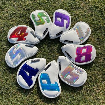 精品球桿套高爾夫鐵桿組桿套個性桿頭套鐵桿套球頭帽套一組9個