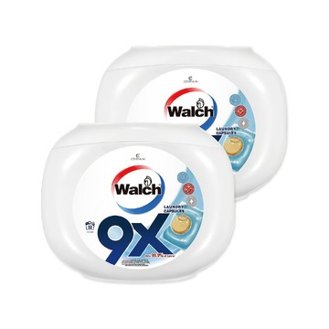 Walch (2罐64顆超值組)酵素去漬洗衣凝膠球32顆/白罐-香氛金球款(超濃縮酵素洗衣球,運動衣物除臭洗衣膠囊)