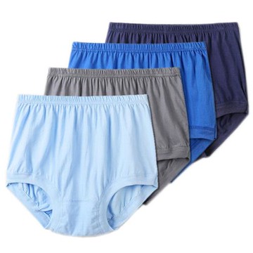 4條裝 純棉三角內褲男中老年人高腰100%全棉爸爸爺爺短褲衩底褲頭