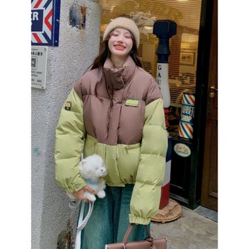 短款羽絨服女冬2025新款韓系寬松設計感面包服小個子90白鴨絨外套