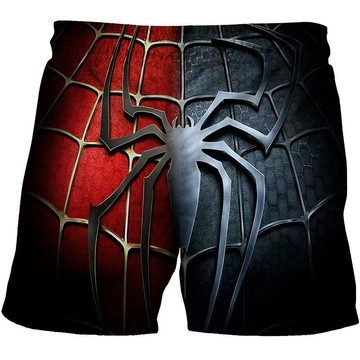 ⚡臺灣直出⚡優選⭐Spider-Man 蜘蛛俠電影3D印花短褲沙灘褲 青少年男女款短褲