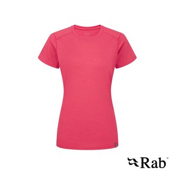 【RAB】Syncrino Base Tee Wmns 羊毛混紡排汗衣 女款 西瓜紅 #QBL31