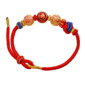 牡丹金勇媽祖編織手鍊-白沙屯媽祖系列