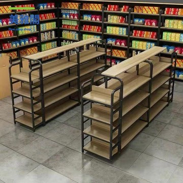 免運 中島櫃雙面超市貨架 置物架 展示臺展示架 多層零食文具店化妝品展櫃M11/20