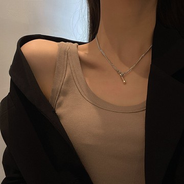 啞鈴項鏈年新款女輕奢個性ins嘻哈鎖骨鏈時尚網紅新款頸鏈