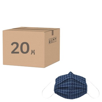 ABIS 韓式立體醫用口罩成人款  牛仔千鳥  10片  2盒