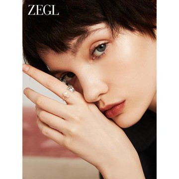 ZEGL巴洛克淡水珍珠戒指女小眾設計高級感指環秋冬個性自律食指戒