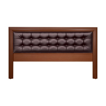 ASSARI-精緻皮床片(單大3.5尺)柚木