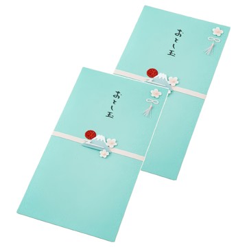 日本 MIDORI 富士山 和紙立體拼貼 紅包袋 17.5x9.5cm  2個