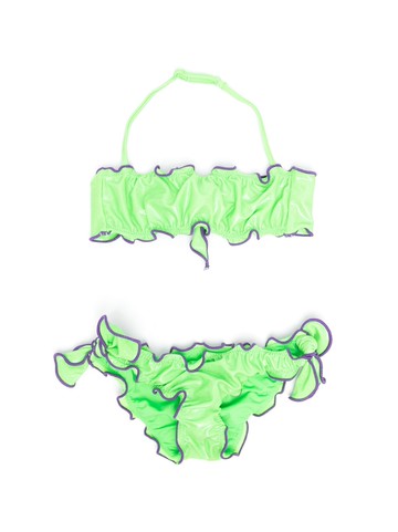 MC2 Saint Barth Kids - ruffle-detail bikini set - kids - Elastane/Polyamide - 12 yrs - Green