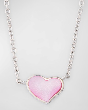 Mother-of-Pearl Single Heart Necklace