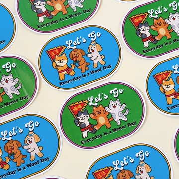 汪喵香港遊系列  | Lets Go 每日都是喵汪日 PVC貼紙