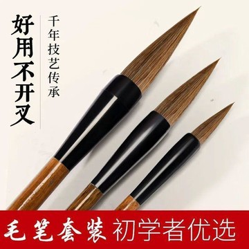 🌸臺灣熱賣🌸書法毛筆狼毫兼毫大中小專業級書法套裝專用高檔兼毫專業狼嚎國畫