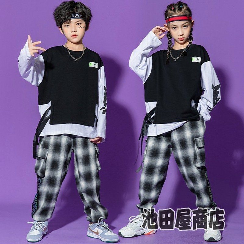 キッズ ダンス衣装 パーカー シャツ 長袖 男の子 女の子 韓国 子供服 ヒップホップ ダボダボ ジャージ 派手 子供 ギンガムチェック 通販 Lineポイント最大get Lineショッピング