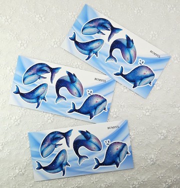 浪花鯨魚裝飾貼紙