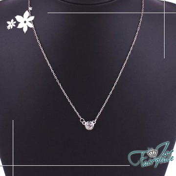 iSFairytale清新單鑽 韓版鎖骨項鍊 金