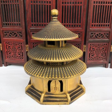 純銅天壇香爐檀香仿古家居茶道供奉供佛禪意沉香盤香爐擺件熏香爐
