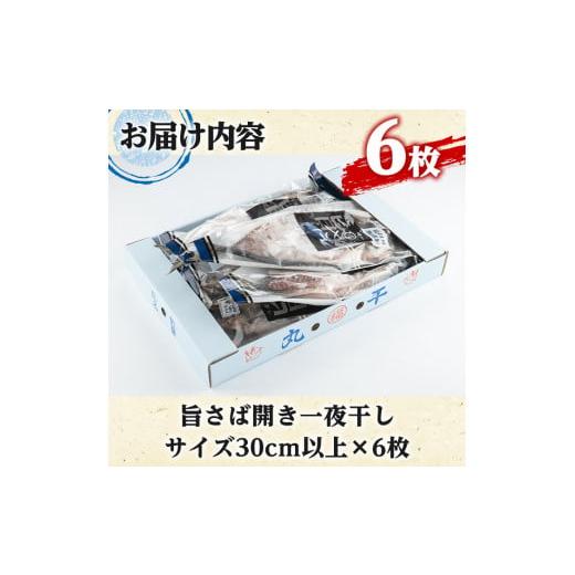 ふるさと納税 鹿児島県 阿久根市 旨さば開き一夜干し(サイズ30cm以上×6枚)国産 サバ 鯖 干物 ひもの 魚介 乾物 おかず おつまみ 2-213