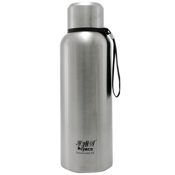米雅可Koruto 316不鏽鋼真空全鋼保溫瓶-附背帶-2.5L-霧面不鏽鋼色-1入