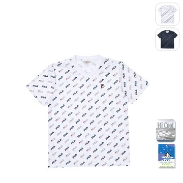 【FILA】男性 吸濕排汗 短袖圓領T恤-白色 1TEZ-1708-WT