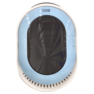 Qoopet 多功能寵物拉桿背包  帶5V渦流風扇  細柔噴霧主動降溫  負離子除臭  茶色半透明天窗  34 x 30 x 48cm  天空藍  1個