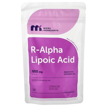 Micro Ingredients, R-α-硫辛酸，120 粒軟膠囊（每粒軟膠囊 200 毫克）
