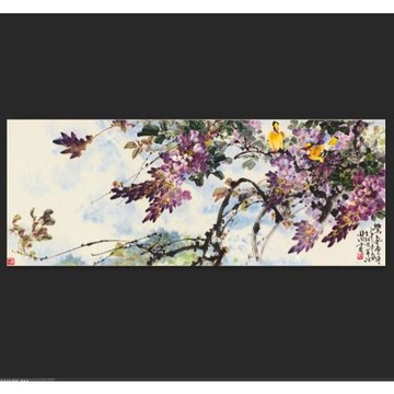 田雨林 紫氣東來 玄關風水國畫辦公客廳裝飾畫芯高清微噴復制