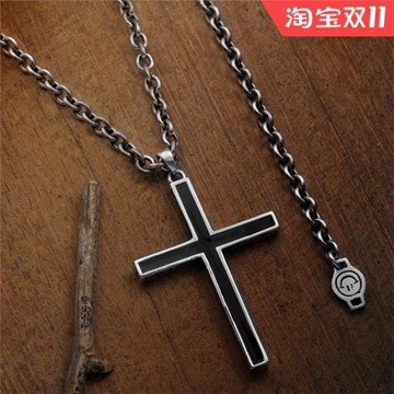 S925純銀十字架情侶吊墜泰銀潮男十字架