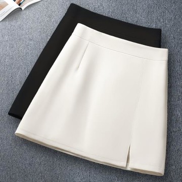 夏季短裙女2025新款高腰顯瘦百搭a字裙小個子搭配簡約開叉半截裙