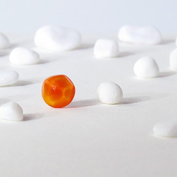 Pure系列 玻璃耳環 耳夾 單隻 不規則 透明 橙色