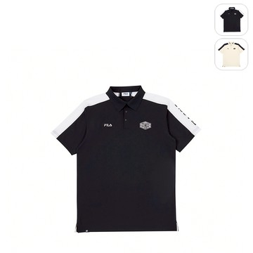 【FILA】男性 GOLF 高爾夫 短袖POLO衫-黑色 1POY-6800-BK
