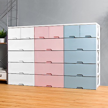 HOUSE好室喵台灣製 大面寬-艾夏玩具衣物抽屜式收納櫃五層(2小抽+4大抽) 三色可選