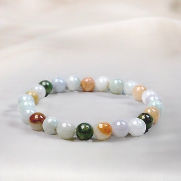 多彩翡翠手珠 | 天然緬甸玉A貨翡翠 | 送禮