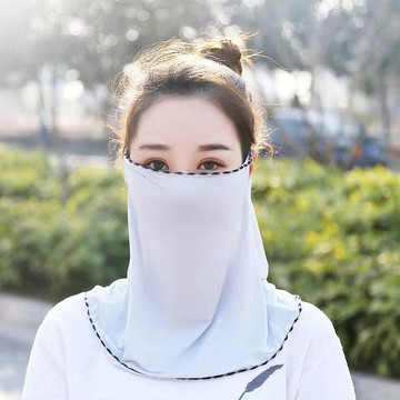 台灣出貨+免運 冰絲防曬口罩 護頸披肩防紫外線出遊騎行遮陽透氣面紗清涼護臉面罩 親膚涼感口罩 冰絲口罩 護眼角防曬口罩