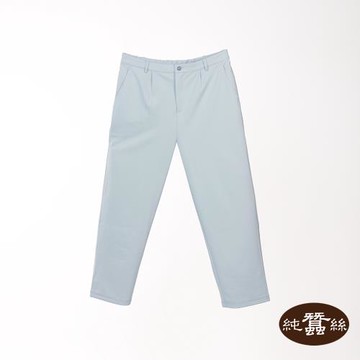 【岱妮蠶絲】透氣舒適蠶絲男素色後造型剪接打折西裝褲-WMP4CT0636(暴風灰)