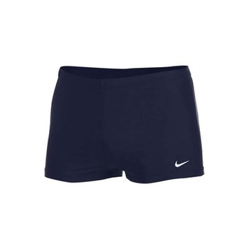 NIKE SWIM 成人男性四角泳褲-泳裝 游泳 戲水 海邊 沙灘 平口泳褲 NESS8492-440 丈青白