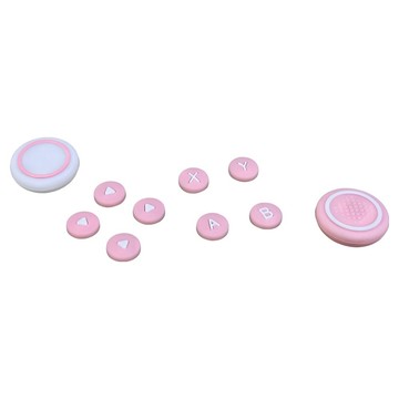 AKiTOMO 阿吉托摩 Switch2 八按鍵貼 + 搖桿帽  1套  AKSW-329  櫻花粉
