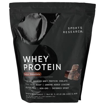 Sports Research, 分離乳清蛋白，荷蘭巧克力味，5 磅（2.27 千克）
