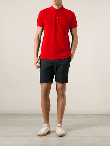 美國百分百【Marc by Marc Jacobs】Polo衫 MJ 短袖 上衣 素面 網眼 男 紅色 S號 F133