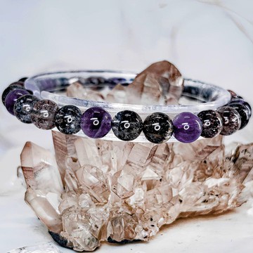 【黑加侖彼岸花超七】高品天然透料 水晶手鍊手串