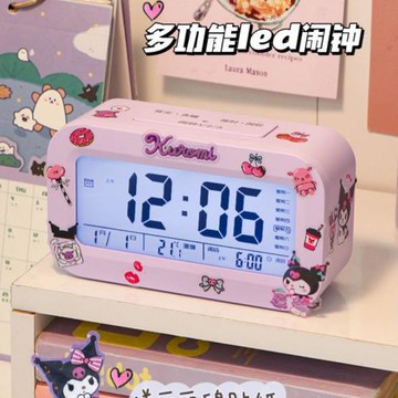 小鬧鐘學生起床兒童叫醒女孩高顏值充電鐘表電子時鐘