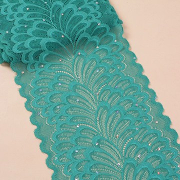 【18厘米寬】超彈氨綸蕾絲花邊織帶 DIY輔料花邊服裝家紡輔料。