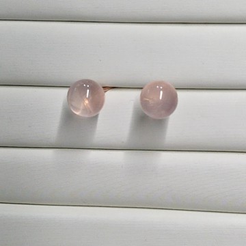 莫桑比克 粉晶耳環 耳針 大珠 S925銀針 天然❤晶寶水晶#K954