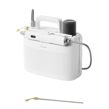 小型電動噴壺 簡約白手提電動噴霧器  可收納伸縮不鏽鋼噴桿噴壺  家用小型充電噴霧桶 細霧均勻噴頭