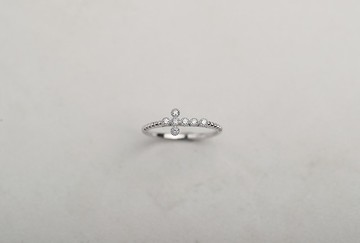 天然小鑽十字架戒指14k