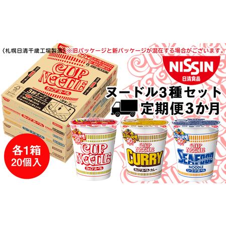 ふるさと納税 日清ヌードル3種セット 各1箱（20食）合計3箱 北海道千歳市