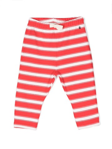 Petit Bateau - logo-print striped drawstring trousers - kids - Cotton - 12 mths - Red